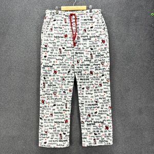 Laura Ashley Fleece Pajamas Pants Womens Small White Scottie Dogs soft‎